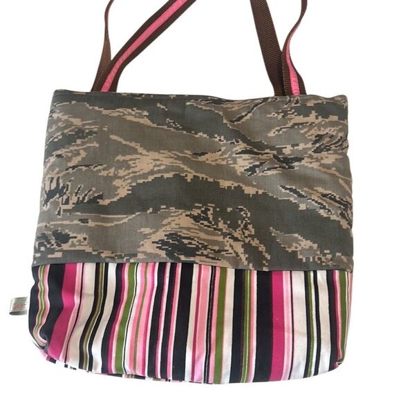 Air Force Camo and Striped Multicolor Tote Bag - Picture 3 of 10